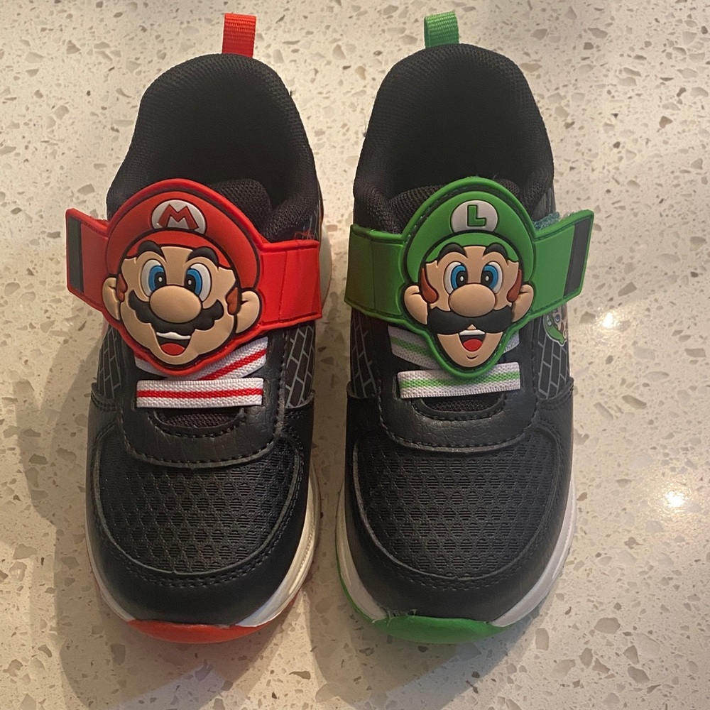 Kids Character Sneakers - Black with Red and Green Accents